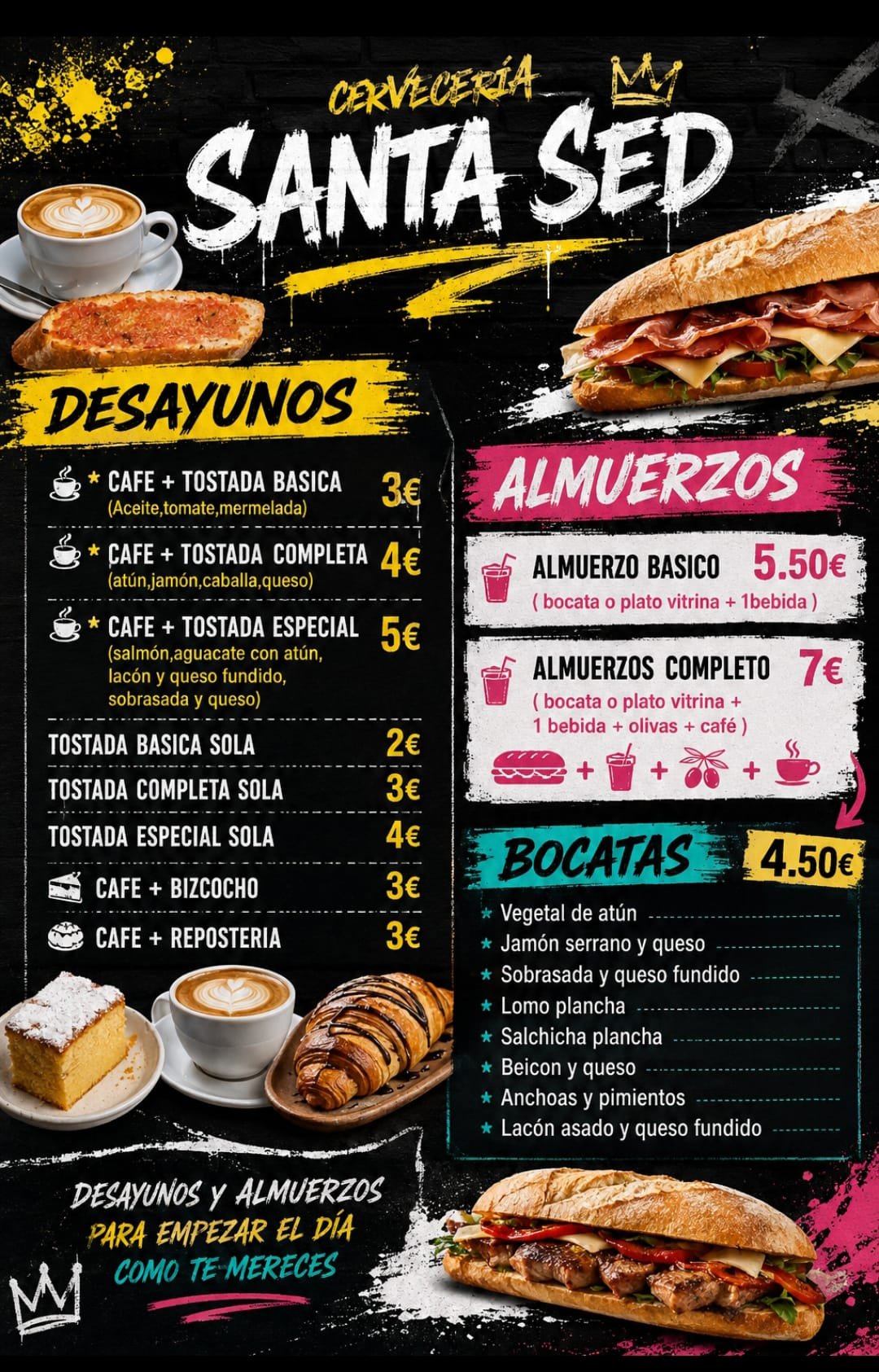 Santa Sed carta desayunos sept 2026